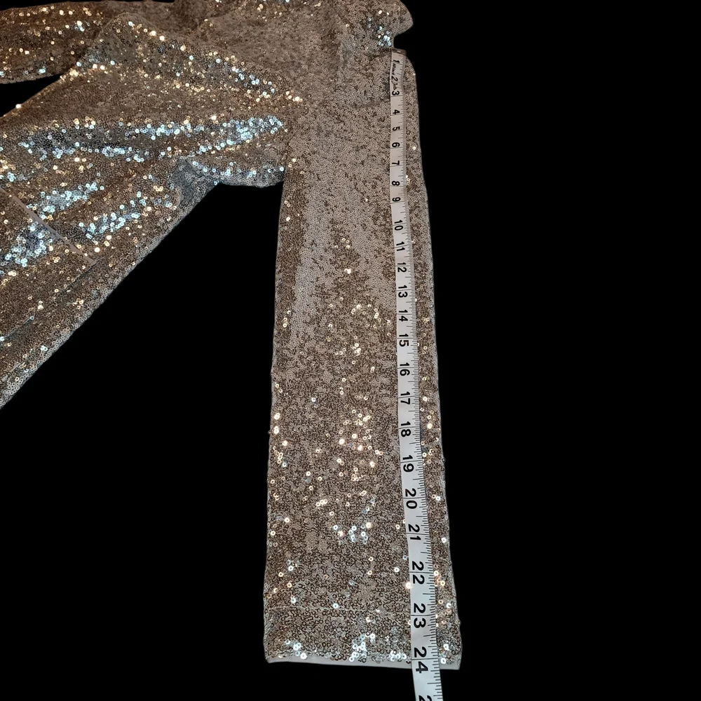 Chelsea28 Silver Sequin Open-Front Jacket, Size Medium - Picture 8 of 9